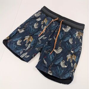 Maison Article Shorts Mens Medium 5.5 Inseam Blue Floral Animal Print Streetwear